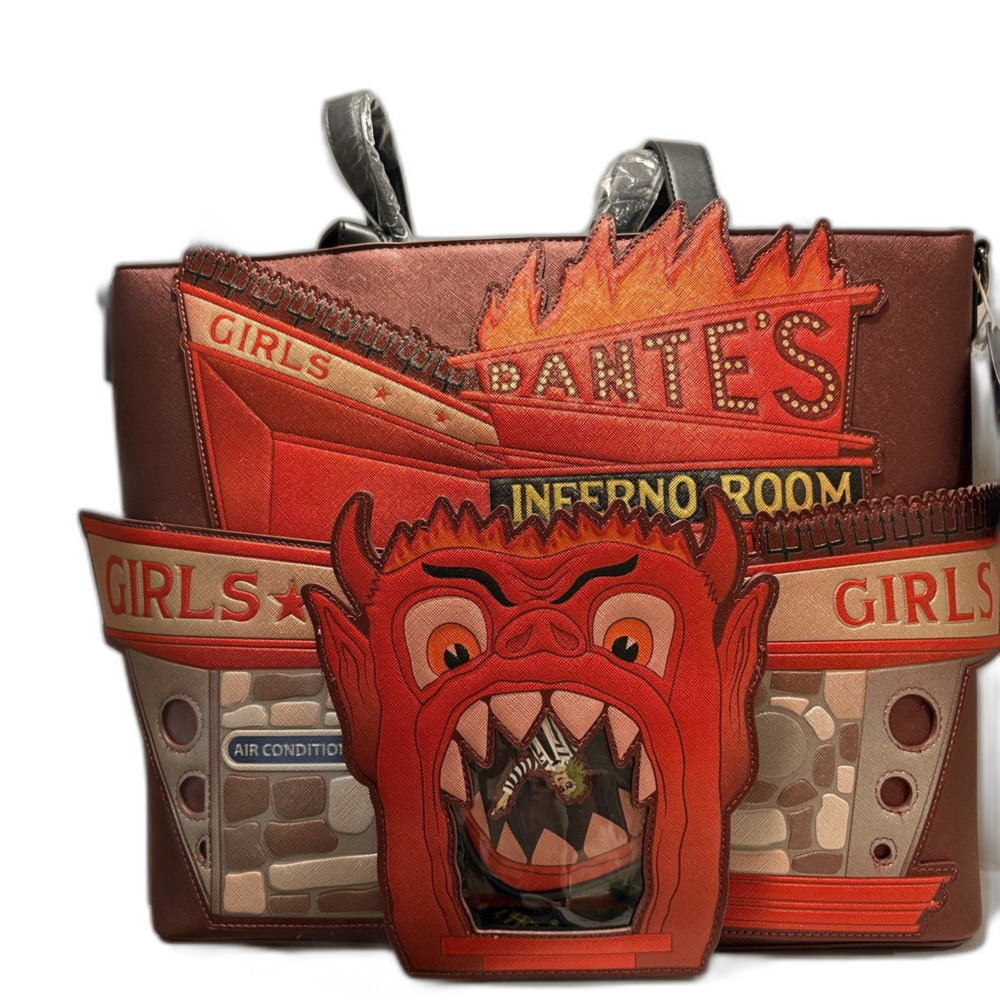 Loungefly Beetlejuice Dantes Inferno Room Tote Bag Crossbody Coin Purse NWT